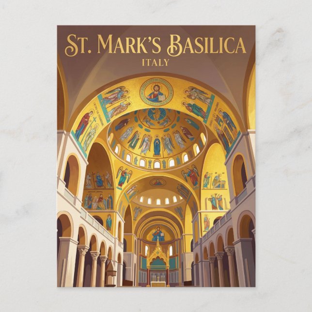 Postal Basílica de San Marcos Italia (Anverso)
