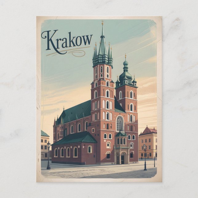 Postal Basílica de San María de Cracovia (Anverso)