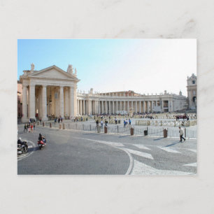 Postal Basílica de San Pedro y columnas en Ciudad del Vat