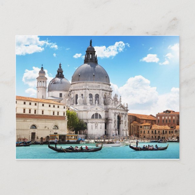 Postal Basílica de Santa María en Venecia, Italia (Anverso)