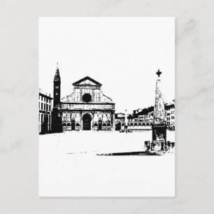 Postal Basílica de Santa María Novella en Florencia, Ital