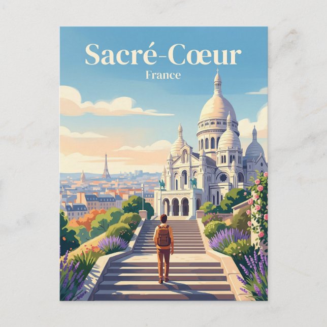 Postal Basílica del Sacré-Cœur Francia (Anverso)