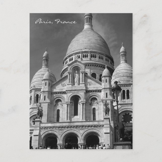 Postal Basílica del Sagrado Corazón París Francia Postcar (Anverso)