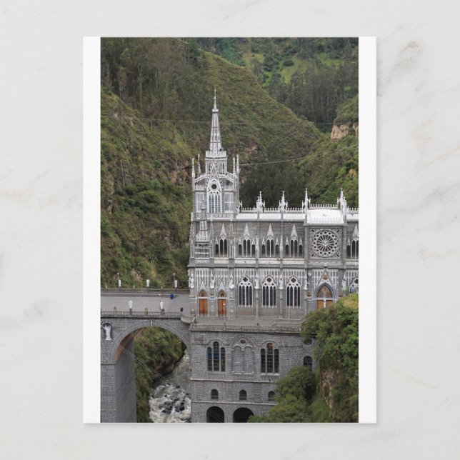 Postal Basílica del Santuario de Las Lajas Colombia (Anverso)