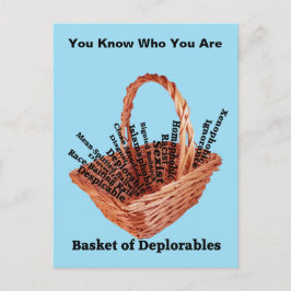 Postal Basket of Deplorables Words Postcard