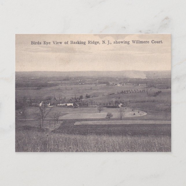 Postal Basking Ridge NJ, Vista aérea, cosecha (Anverso)