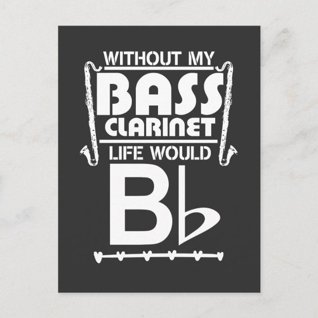 Postal Bass Clarinet Gift - Música divertida para decir (Anverso)