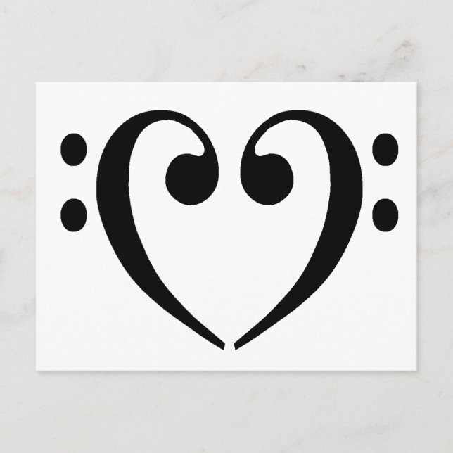 Postal Bass Clef Heart (Anverso)