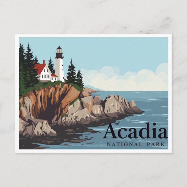 Postal Bass Harbor Head Light Vintage (Anverso)