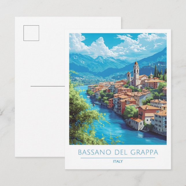 Postal Bassano del Grappa Italia Viajes de época (Anverso / Reverso)