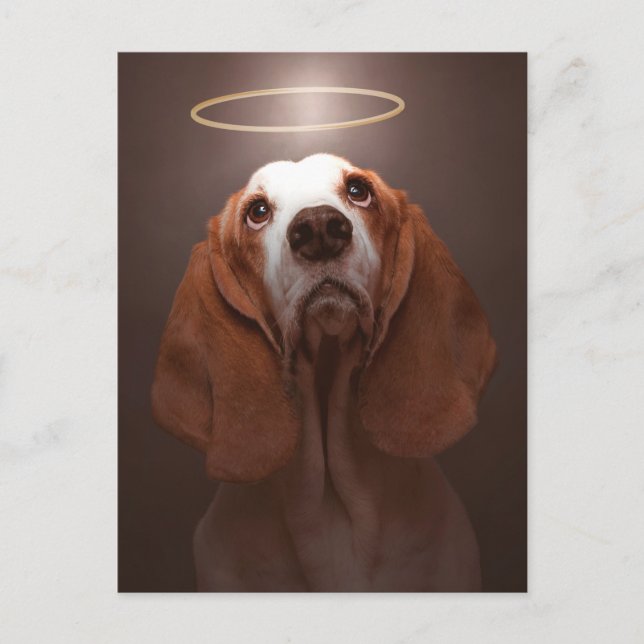 Postal Basset Hound Angel (Anverso)