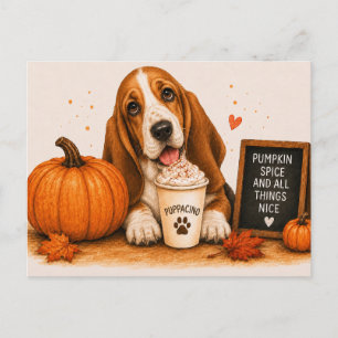 Postal Basset Hound Caliente Capuchino con Especias de Ca