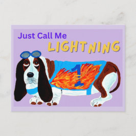 Postal ¡Basset Hound Perro de Carreras LLÁMENME SOLO RELÁ