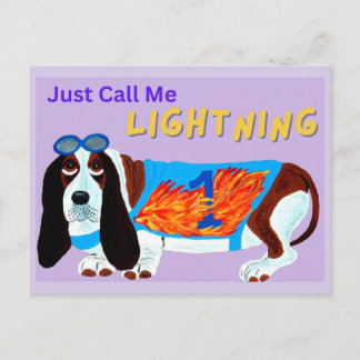 Postal ¡Basset Hound Perro de Carreras LLÁMENME SOLO RELÁ