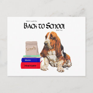 Postal Basset Hound Regreso a Clases
