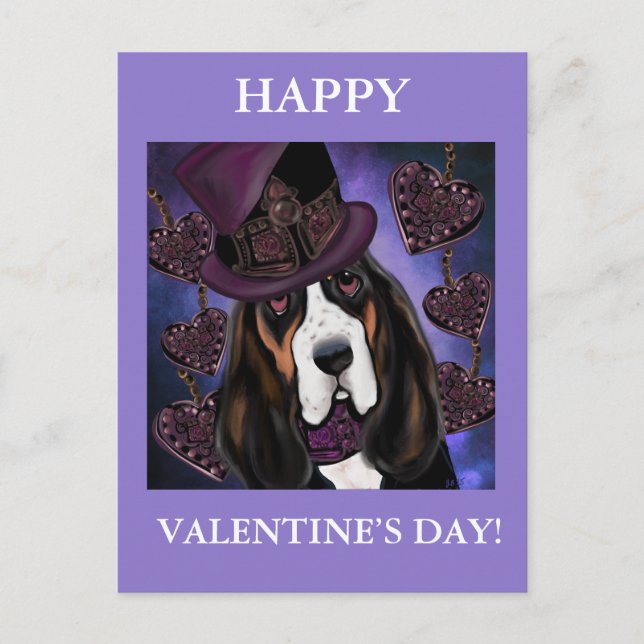 Postal Basset Hound STEAMPUNK (Anverso)