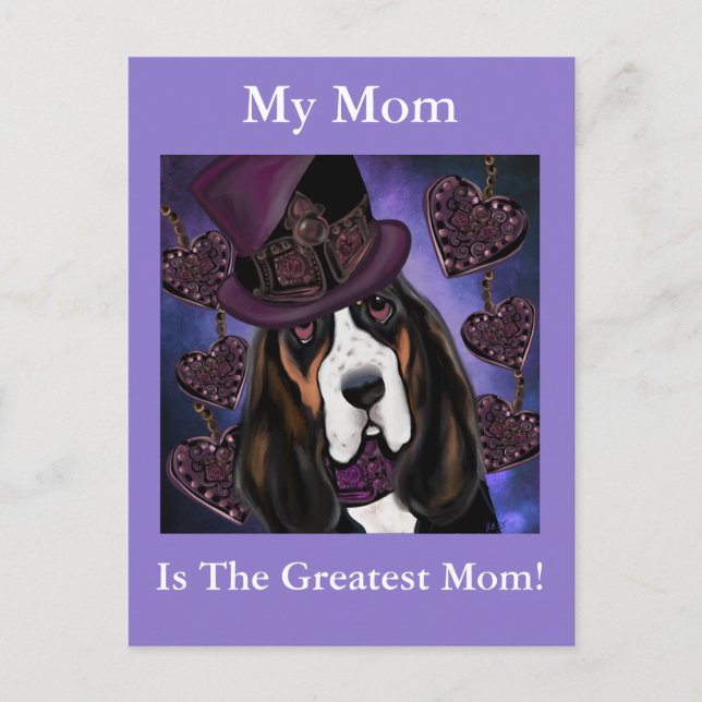 Postal Basset Hound STEAMPUNK (Anverso)