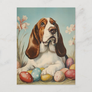 Postal Basset Hound Vintage Easter