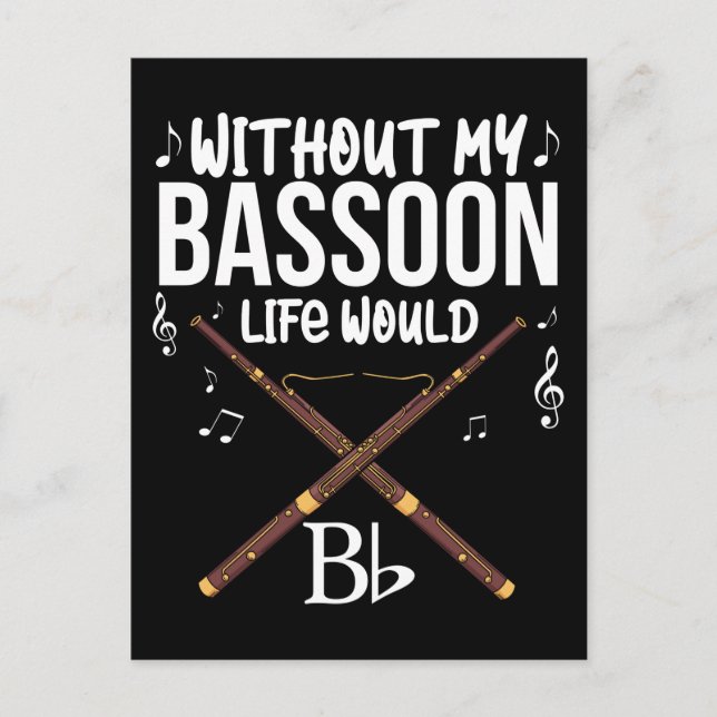 Postal Bassoon Gift Men Band Player Jazz Music Bassoonist (Anverso)