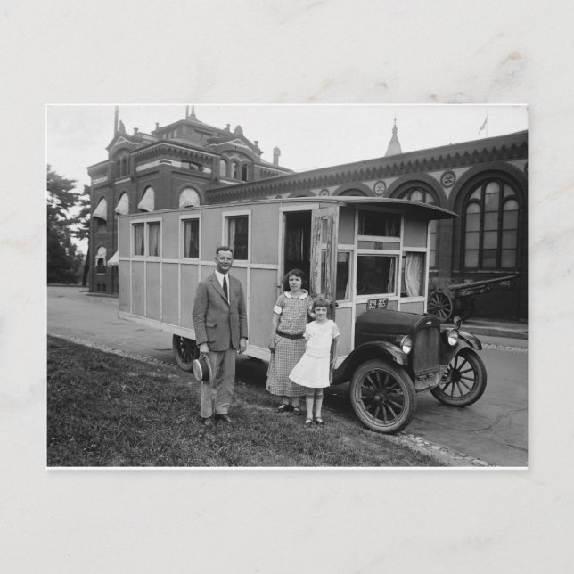 Postal Bastante probablemente el primer hogar móvil de la (Anverso)