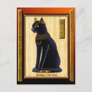 Postal BASTET ~ Arte histórico del gato egipcio Dios mío