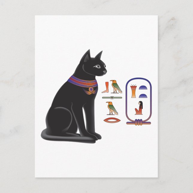 Postal Bastet de diosa gata egipcia (Anverso)