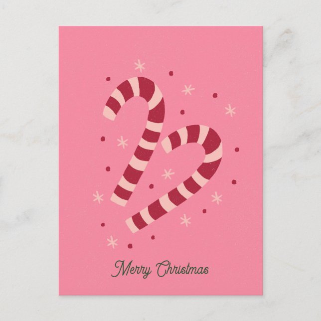 Postal Bastones de caramelo Navidad  (Anverso)
