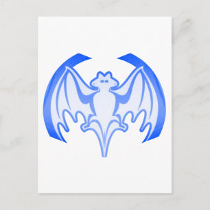 Postal Bat Blue Inv El MUSEO Regalos Zazzle