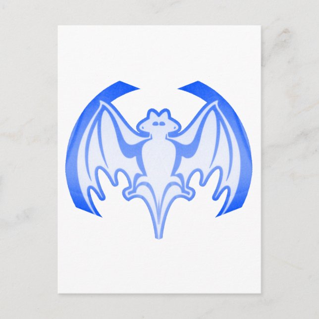Postal Bat Blue Inv El MUSEO Regalos Zazzle (Anverso)