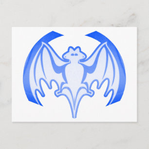 Postal Bat Blue Inv El MUSEO Regalos Zazzle
