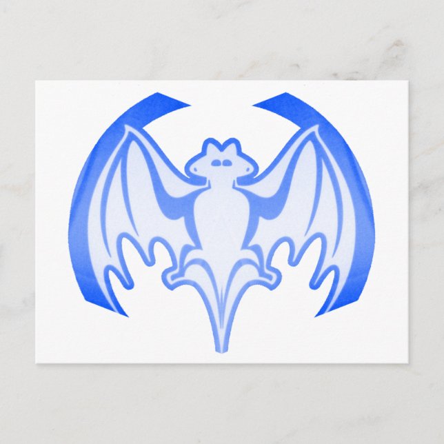 Postal Bat Blue Inv El MUSEO Regalos Zazzle (Anverso)