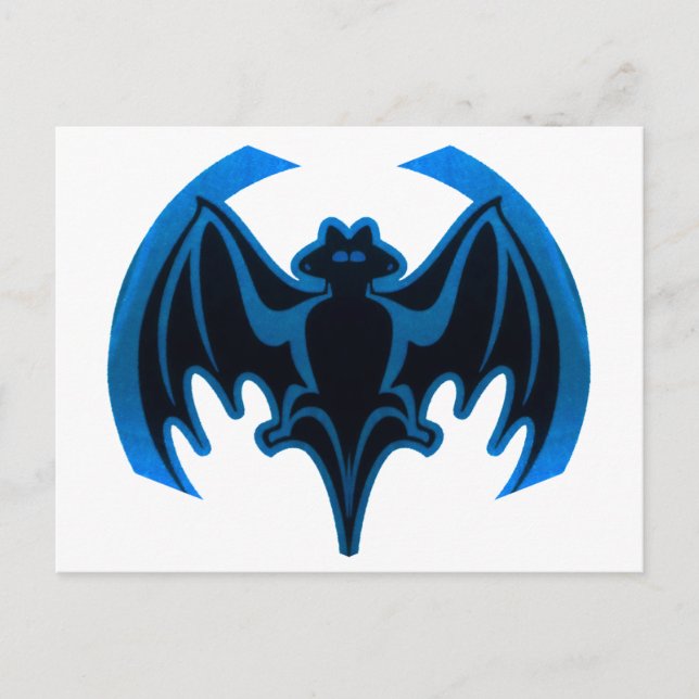 Postal Bat Blue the MUSEUM Zazzle Gifts (Anverso)
