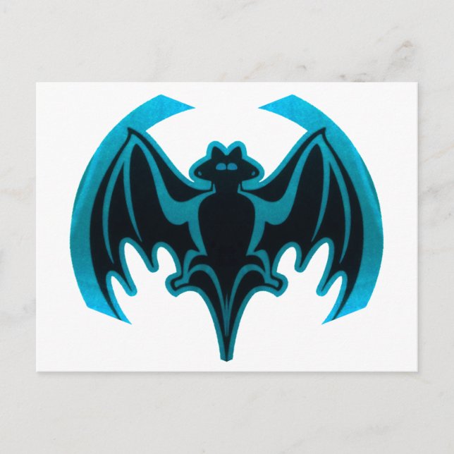 Postal Bat Cyan El MUSEO Regalos Zazzle (Anverso)