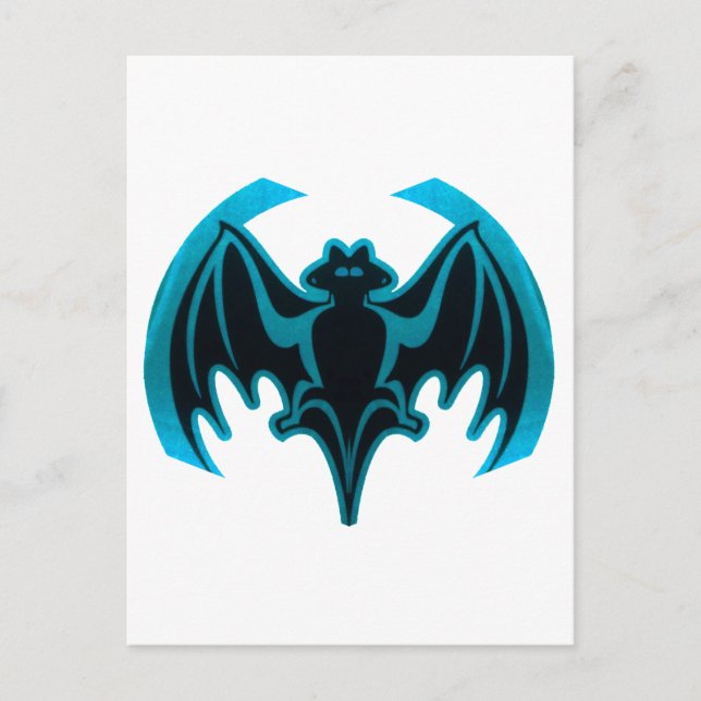 Postal Bat Cyan El MUSEO Regalos Zazzle (Anverso)