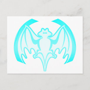 Postal Bat Cyan Inv El MUSEO Regalos Zazzle