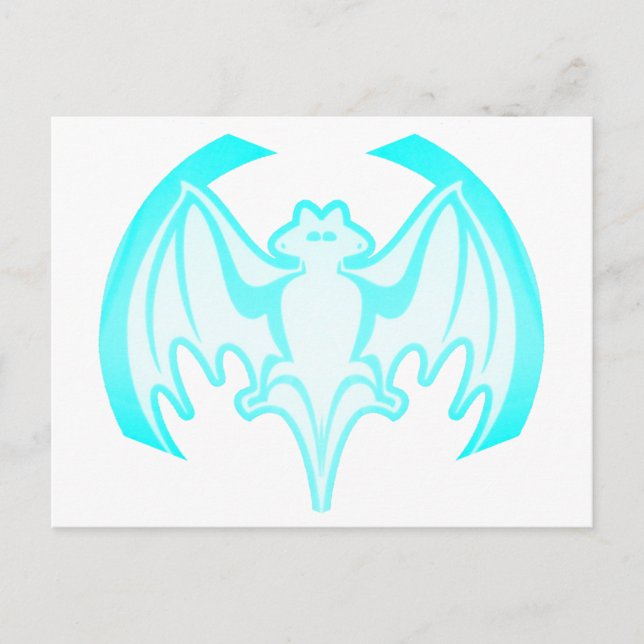Postal Bat Cyan Inv El MUSEO Regalos Zazzle (Anverso)