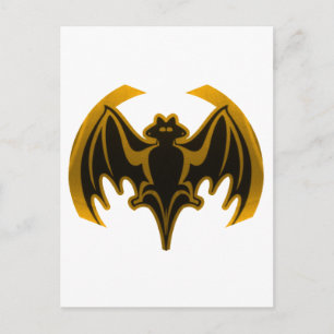 Postal Bat Gold Los Regalos Del MUSEO Zazzle