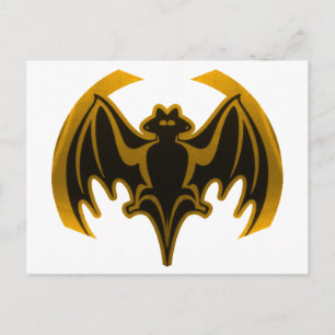 Postal Bat Gold Los Regalos Del MUSEO Zazzle
