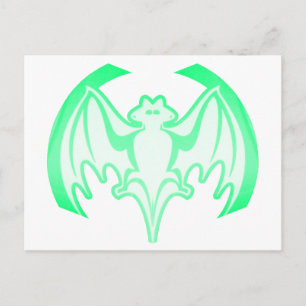 Postal Bat Green Inv El MUSEO Regalos Zazzle
