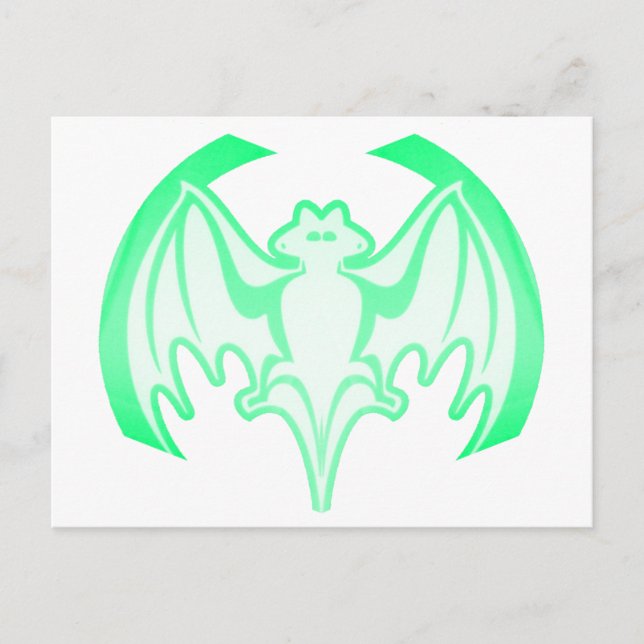 Postal Bat Green Inv El MUSEO Regalos Zazzle (Anverso)