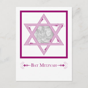 Postal bat mitzvah (estrella de david elegance photo post