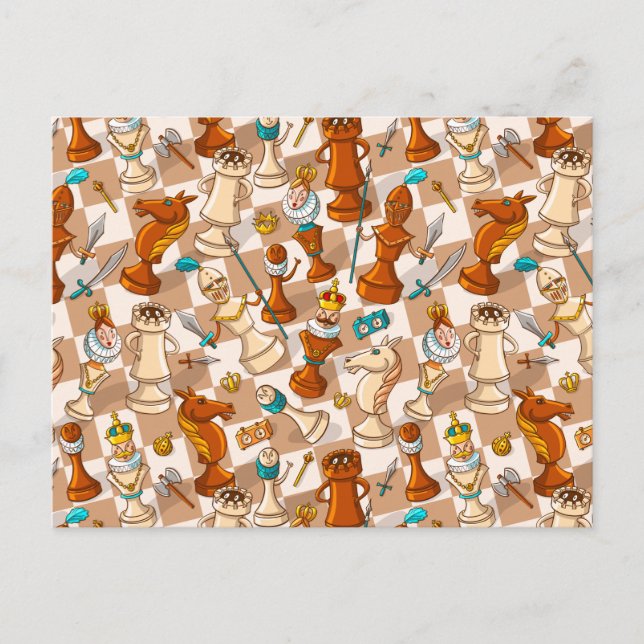 Postal Batalla de ajedrez (Anverso)