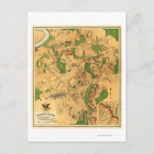 Postal Batalla de Antietam - Mapa Panorámico de la Guerra