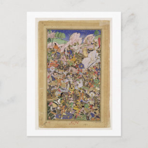 Postal Batalla de Bundi, de Akbarnama, c.1590 (gouac)