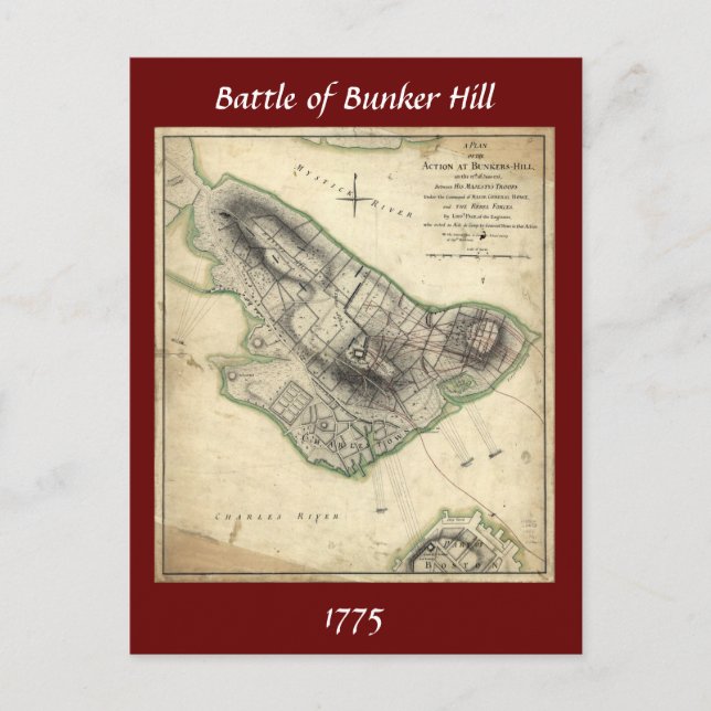 Postal Batalla de Bunker Hill - Guerra Revolucionaria de  (Anverso)