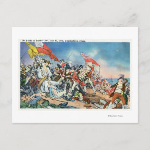 Postal Batalla de Bunker Hill Scene - Charlestown, MAMÁES