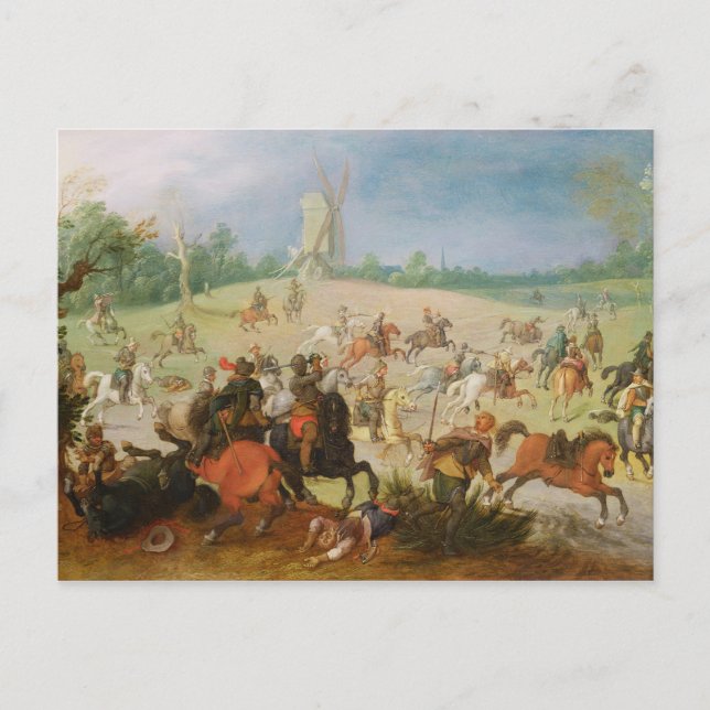 Postal Batalla de caballería (Anverso)