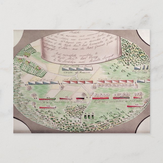 Postal Batalla de Camden, 1780 (Anverso)