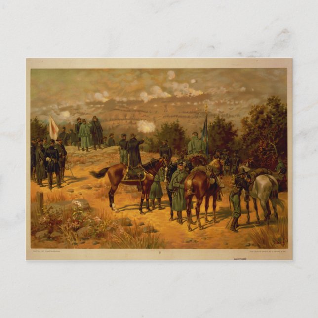 Postal Batalla de Chattanooga en la Guerra Civil de Estad (Anverso)