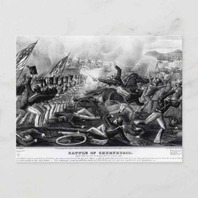 Postal Batalla de Churubusco (Anverso)